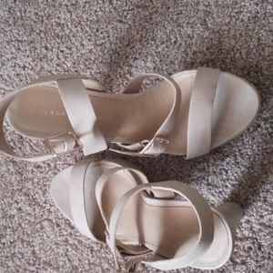 Lauren Conrad beige platform sandals